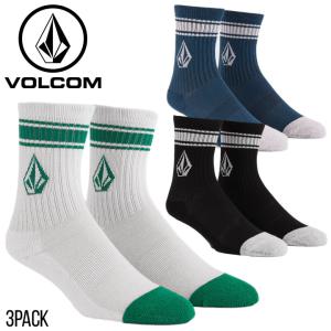 VOLCOM ボルコム 靴下 ソックス 3足セット キッズ 子供用 ストリート サーフ ブランド FULL STONE SOCK MULTI PACK F6312330｜3direct