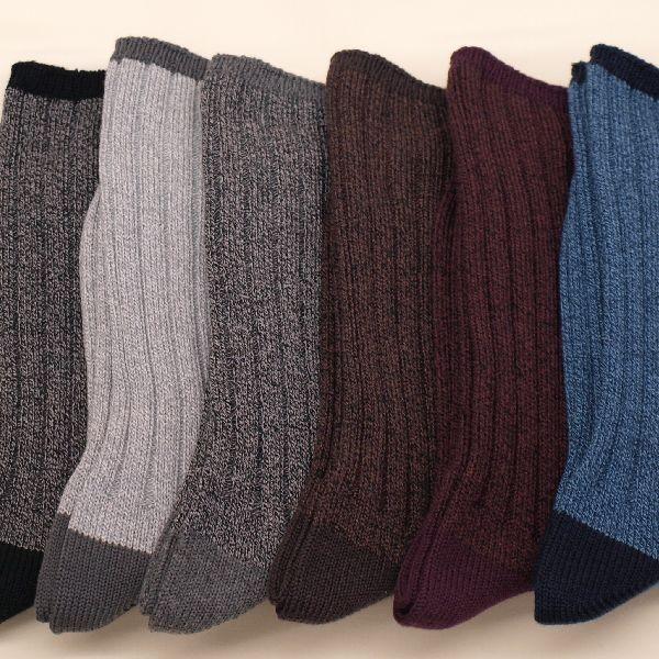 靴下 メンズ 紳士 カジュアル リブ ソックス 日本製 お洒落 おしゃれ 綿杢調 25〜27ｃｍ 全...