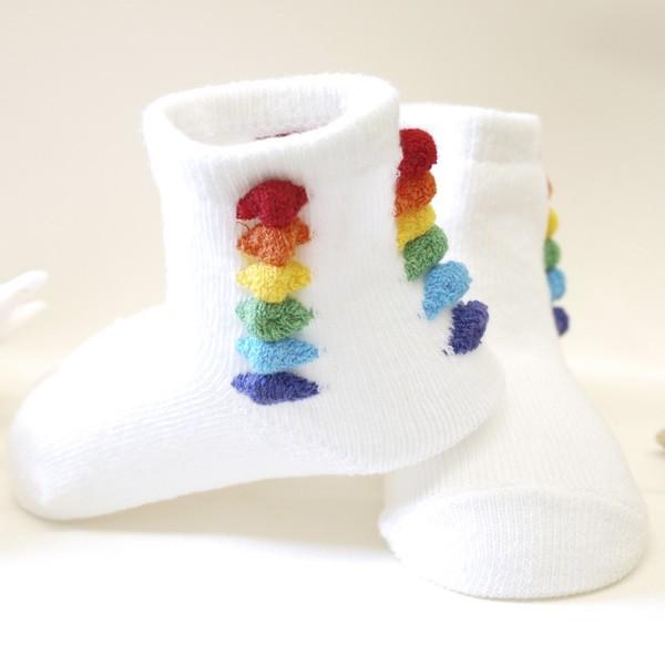 色鮮やかな立体カラフルポップコーン立体靴下3Dsocks