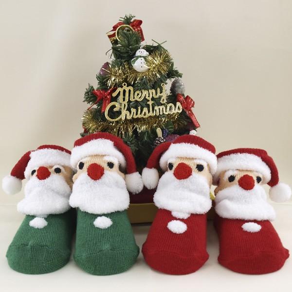 靴下　クリスマス　サンタクロース　新生児　乳児　ベビー　子供靴下　3D Socks　日本製 出産祝い...