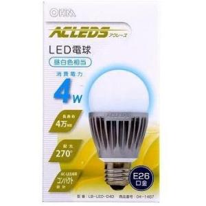 OHM オーム電機 ACLEDS アクレーズＬＥＤ電球 昼白色40w相当 4w 240lm LB-LED-D4D｜3enakans