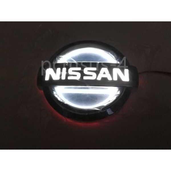 ★新品★日産 NISSAN 5D LEDエンブレム 交換式 10.8X9.2cm ホワイト ティーダ...