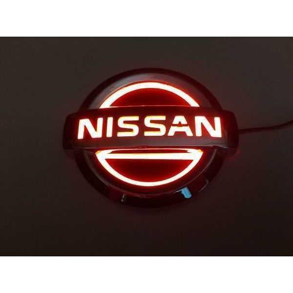 新品日産 NISSAN 5D LEDエンブレム 交換式 11.7X10.0cm レッド