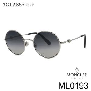 MONCLER モンクレール ml0193 51mm カラー 16B(シャイニーシルバー) ML0193 メンズ メガネ 眼鏡 サングラス (店頭受取対応商品)｜3glass