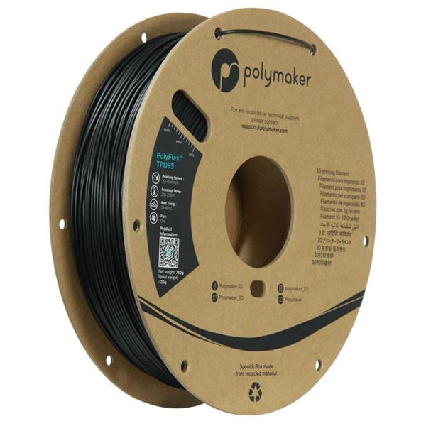 Polymaker PolyFlex TPU95A ゴムライクフィラメント (黒)750g