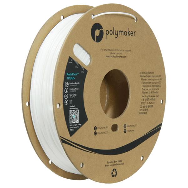 Polymaker PolyFlex TPU95A ゴムライクフィラメント (白)750g
