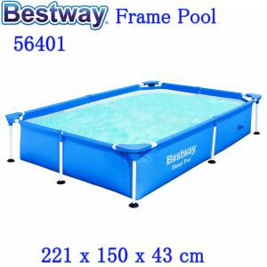 Bestway 56401 Rectangular Frame Pool ベストウェイ マイファースト フレイム 221cm レクタングラ フレームプール 長方形 プール 幅 2.21M 高さ43cm