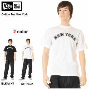 NEW ERA ニューエラ Cotton Tee New York コットン Tシャツ ニューヨーク プリント tシャツ 半袖 ブラック ホワイト 黒 白