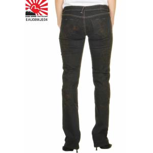 EVISU JEANS LADYS WOMENS SLIM BLACK COATING DAI COCK JEANS EAU08WJE04 大黒マーク カモメマーク 刺繍の商品画像