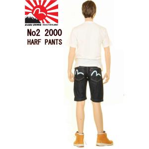 EVISU JEANS No2 2000T ハーフパンツ カモメ ペイントマーク エヴィス ジーンズ KAMOME MARK MADE IN JAPAN 日本製｜3love