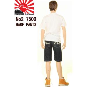 EVISU JEANS No2 7500 ハーフパンツ カモメ ペイントマーク エヴィス ジーンズ KAMOME MARK MADE IN JAPAN 日本製｜3love