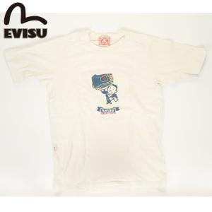 EVISU JEANS USED 半袖 Tシャツ エヴィス ジーンズ トップス ホワイト ユーズド カモメマーク フロント カモメ 戎 日本ブランド カットソー 半袖シャツ ラグラン｜3love