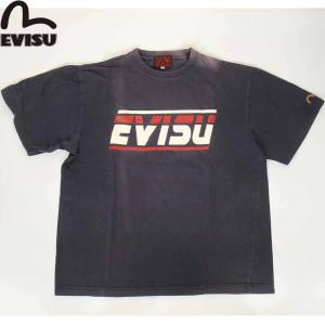 EVISU JEANS USED EVISU ロゴTシャツ ネイビー Tシャツ 半袖Tシャツ エヴィスTシャツ メンズTシャツ｜3love