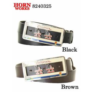 HORN WORKS BELT ホーンワークス 8240325 ロサンゼルス LA ベルト メンズ 日本製栃木レザー本革｜3love