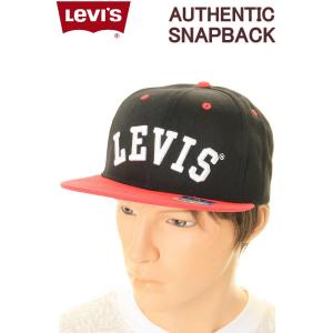 リーバイス キャップ LEVIS AUTHENTIC SNAPBACK CAPLOT ABLR2348 BLK/RED (ブラック／レッド)｜3love