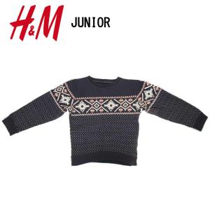 H＆M Used Junior Sweat Shirts Size 110 エイチ アンド エム ユーズド スウェットシャツ トレーナー 子供用 ネイビーブルー｜3love