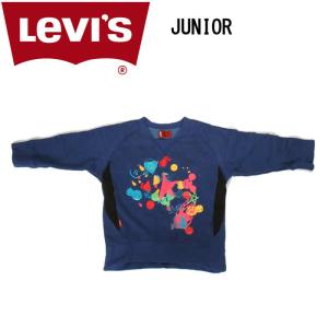Levi's Used Junior Sweat Shirts Size 100 BLUE MULTI リーバイス ユーズド ジュニア ウェットシャツ トレーナー  長袖 トップス トレーナー スウェット｜3love