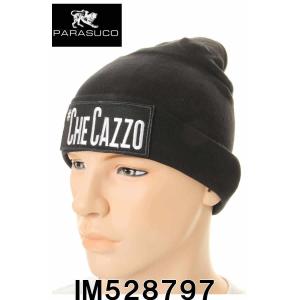 PARASUCO パラスコ　IM528797 帽子 ニットキャップ ビスコース CHECAZZO シンプル ブラック メンズ レディース セレブ アメカジ デニム｜3love