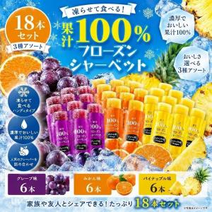 ポイント消化 リボン 凍らせて食べる フローズンシャーベット 果汁100% 3種 18本セット スティックシャーベット アイス 個包装 ギフト バラまき