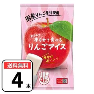 ポイント消化 お菓子 送料無料 おうちで凍らせて食べる アイス シャーベット りんご 4本（1袋） 国産果汁 リンゴ 常温 谷尾食糧