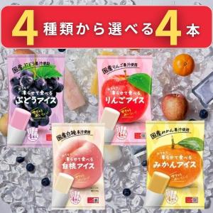 ポイント消化 お菓子 送料無料 500円 おうちで凍らせて食べる アイス シャーベット 選べる 4本（1袋）ぶどう 白桃 りんご みかん 国産果汁 常温 谷尾食糧