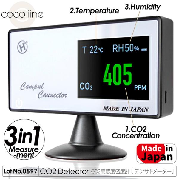 計量器 CO2高感度密度計 デンサトメーター 換気のタイミング 感染対策 まん防 CO2濃度 温度 ...