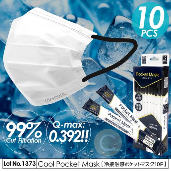 冷感マスク ポケットマスク 10枚入り 冷感 不織布 冷感不織布 接触冷感 個包装 Q-MAX0.3...