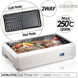 ホットプレート 無煙グリル ゼロスモークDX 最高温度250℃ 2種類プレート 煙を循環吸引 お手入れ簡単 フッ素加工 デジタルディスプレイ 水洗いOK RM-103TE