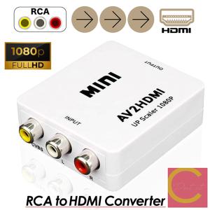 【 送料無料 】  RCA to HDMI 変換コンバーター 変換 コンバーター コンポジット AV rcaケーブル 出力 変換器 アダプタ アダプター 変換アダプタ PS1 PS2 SFC｜coco iine