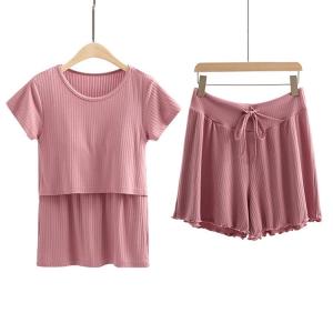 パジャマ セットアップ マタニティ リブ ルー...の詳細画像1