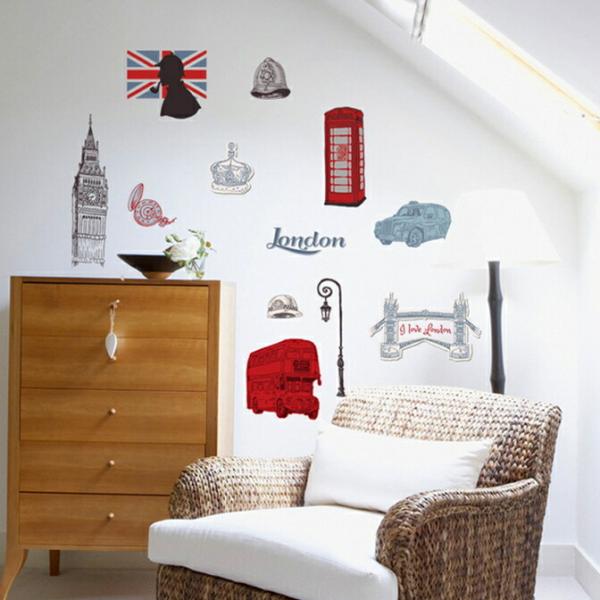 ウォールステッカー I love London 壁紙 シール 賃貸OK  DIY 模様替え インテリ...