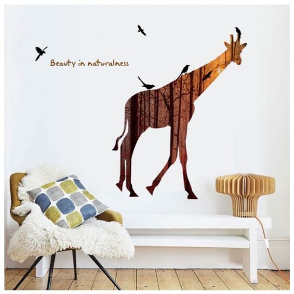ウォールステッカー アートアニマル ジラフ 壁紙 シール 賃貸OK はがせる 剥がせる DIY 模様...