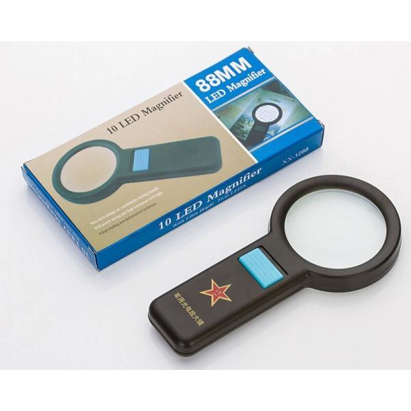 LEDライト10個付　6倍手持ちルーペ 虫眼鏡 拡大鏡 88mm
