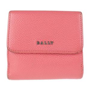 BALLY バリー 財布 三つ折り財布 レザー ピンク系 シルバー金具 コンパクト【本物保証】｜3rboutipue