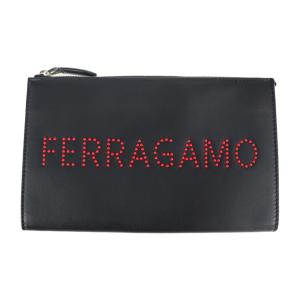 本物 サルヴァトーレ フェラガモ Salvatore Ferragamo レザー 2WAY ショルダーバッグ クラッチバッグ ポシェット ブラック バッグ 中古・ Salvatore Ferragamo サルヴァトーレフェラガモ メンズ クラッチ