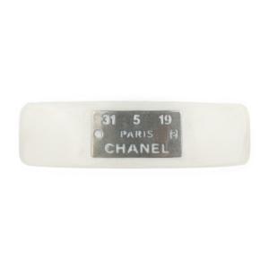 CHANEL シャネル バレッタ バレッタ プラスチック メタル ホワイト系 シルバー 99A ロゴ...