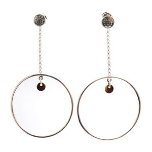 HERMES（エルメス） ピアス オランプ PM メタル レザー - シルバー