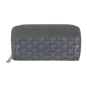 GOYARD ゴヤール マティニョン ジップ GM 長財布 PVC レザー グレー シルバー金具 ラ...