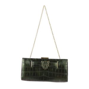 美品 カルティエ パンテール ドゥ カルティエ クラッチバッグ L1001924 クロコダイル ダークグリーン玉虫 【本物保証】