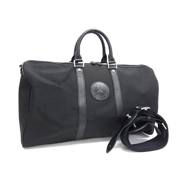 ハンティングワールド ボストンバッグ メルセデスベンツ コラボ ナイロン レザー - 2WAY ブラ...
