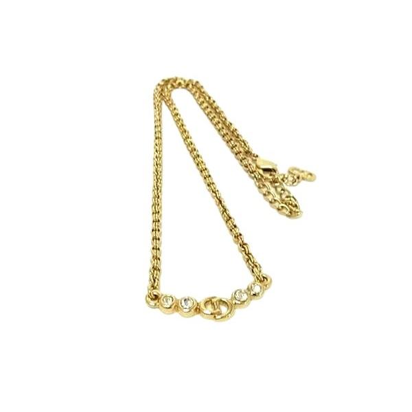 ディオール ネックレス CDロゴ メタル - ラインストーン ゴールド ジュエリー ペンダント ブラ...