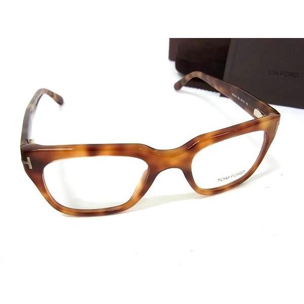 トムフォード メガネ - プラスチック TF5216 べっ甲調 ブラウン クリア 伊達メガネ だてめ...