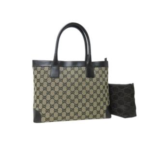 GUCCI（グッチ） 極 美品 GGキャンバス レザー 本革 ミニ ハンドバッグ