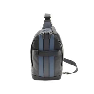 コーチ ボディバッグ F23215 レザー ブラック ブルー系 美品 ファッション 小物 ブランド オフィス【本物保証】