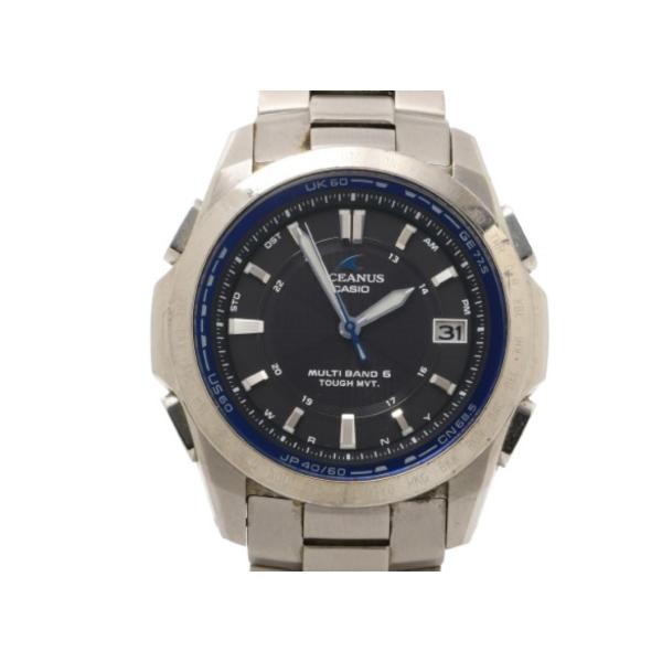 カシオ 腕時計 OCEANUS オシアナス OCW-T100 チタニウム ブラック シルバー系 美品...