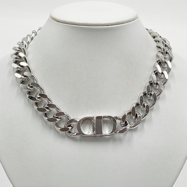 クリスチャンディオール ネックレス チェーンリンク メタル N1097HOMMT CDロゴ シルバー...