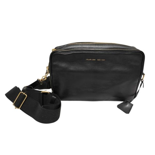 エーディーエムジェー ショルダーバッグ - レザー ファー - ゴールド金具 ブラック ハンドバッグ...