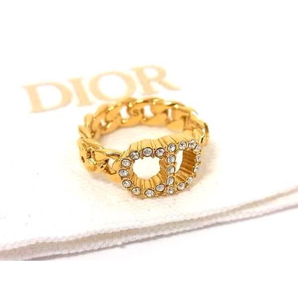 クリスチャンディオール リング 指輪 CDロゴ メタル - ラインストーン ゴールド 女性 ファッシ...