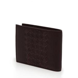 新品未使用展示品 BOTTEGA VENETA ボッテガヴェネタ イントレチャート 二つ折り 財布 レザー ボルドー 男女兼用可【本物保証】