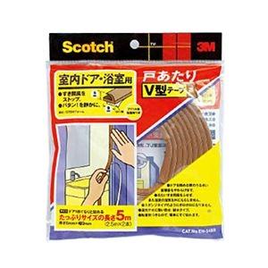 （まとめ） 3M 室内ドア・浴室用戸あたりV型テープ茶 6mm×9mm×5m EN-54BR 1巻 ...